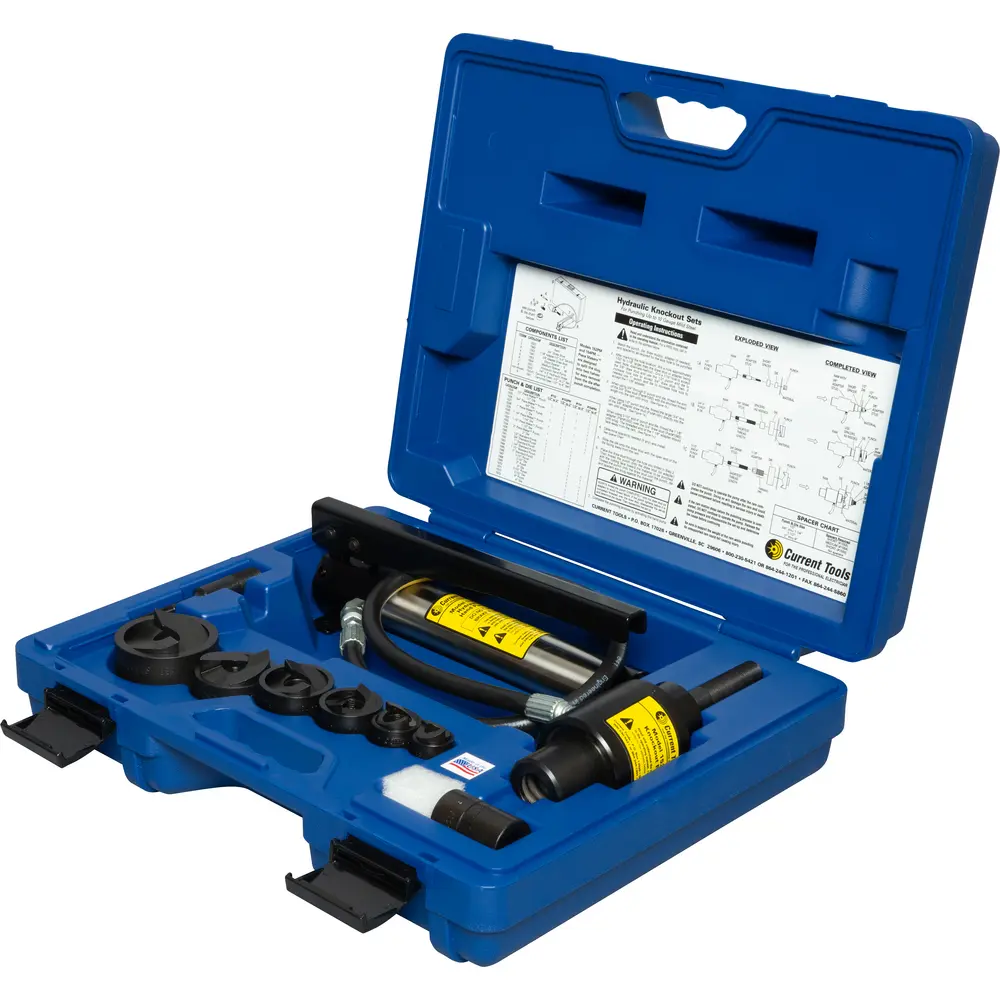 1/2" – 2" Piece Maker Hydraulic Knockout Set w/Plastic Case