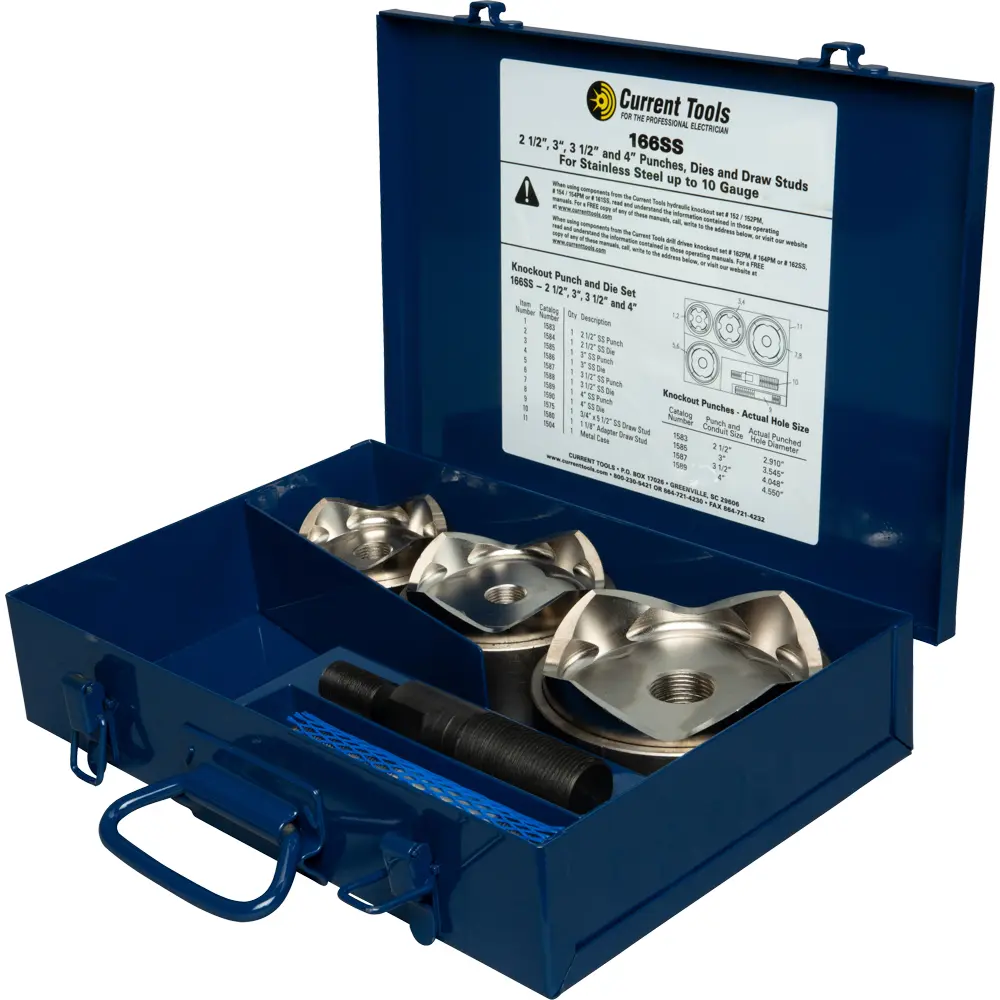 2 ½"- 4" Knockout Punch and Die Set for Stainless Steel