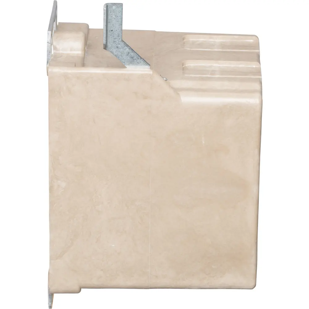 Single-Gang Electrical Box Metal Wing Bracket/Nonmetal Ear, 16 Cu. In., Off White