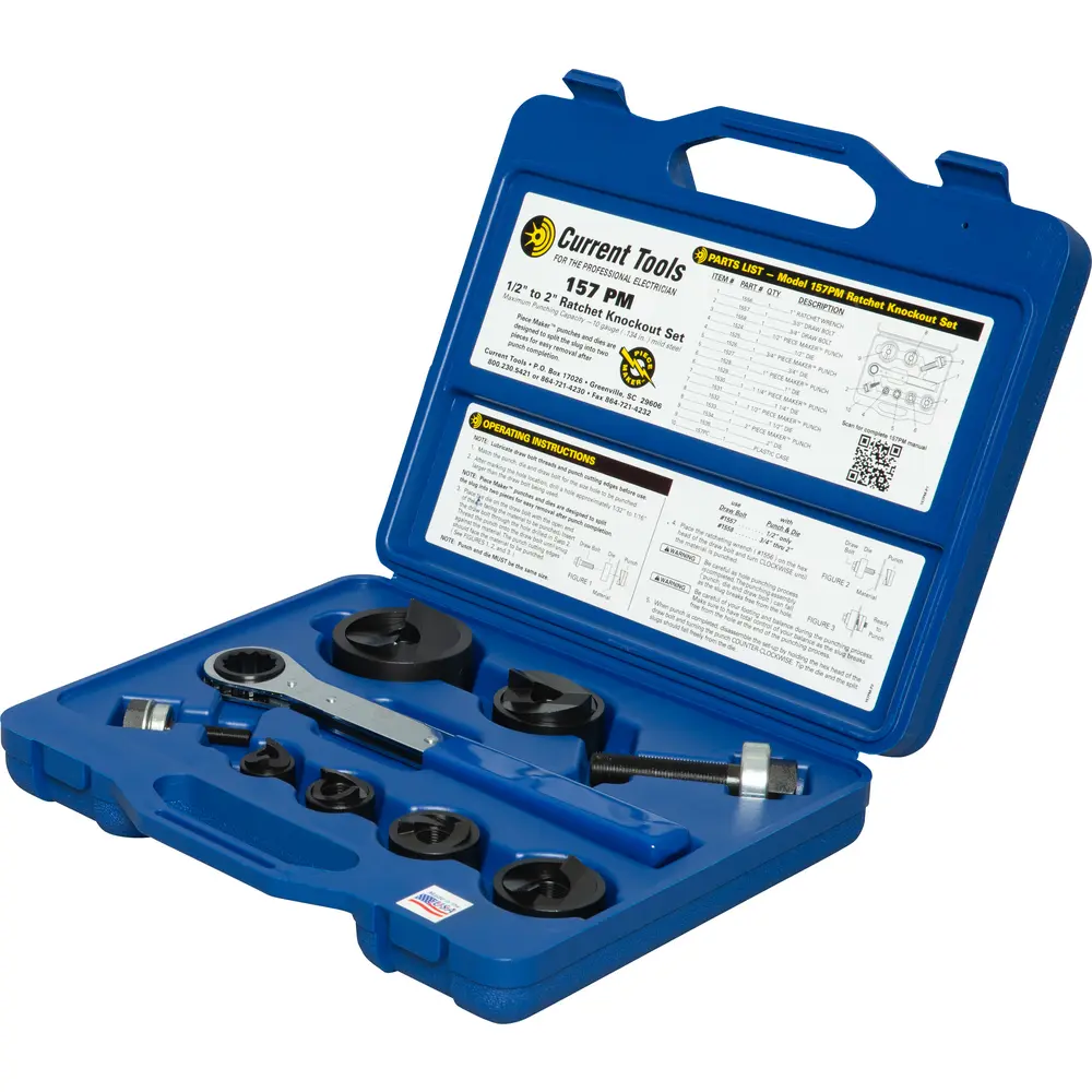 Ratchet Knockout Set, 1/2"- 2"