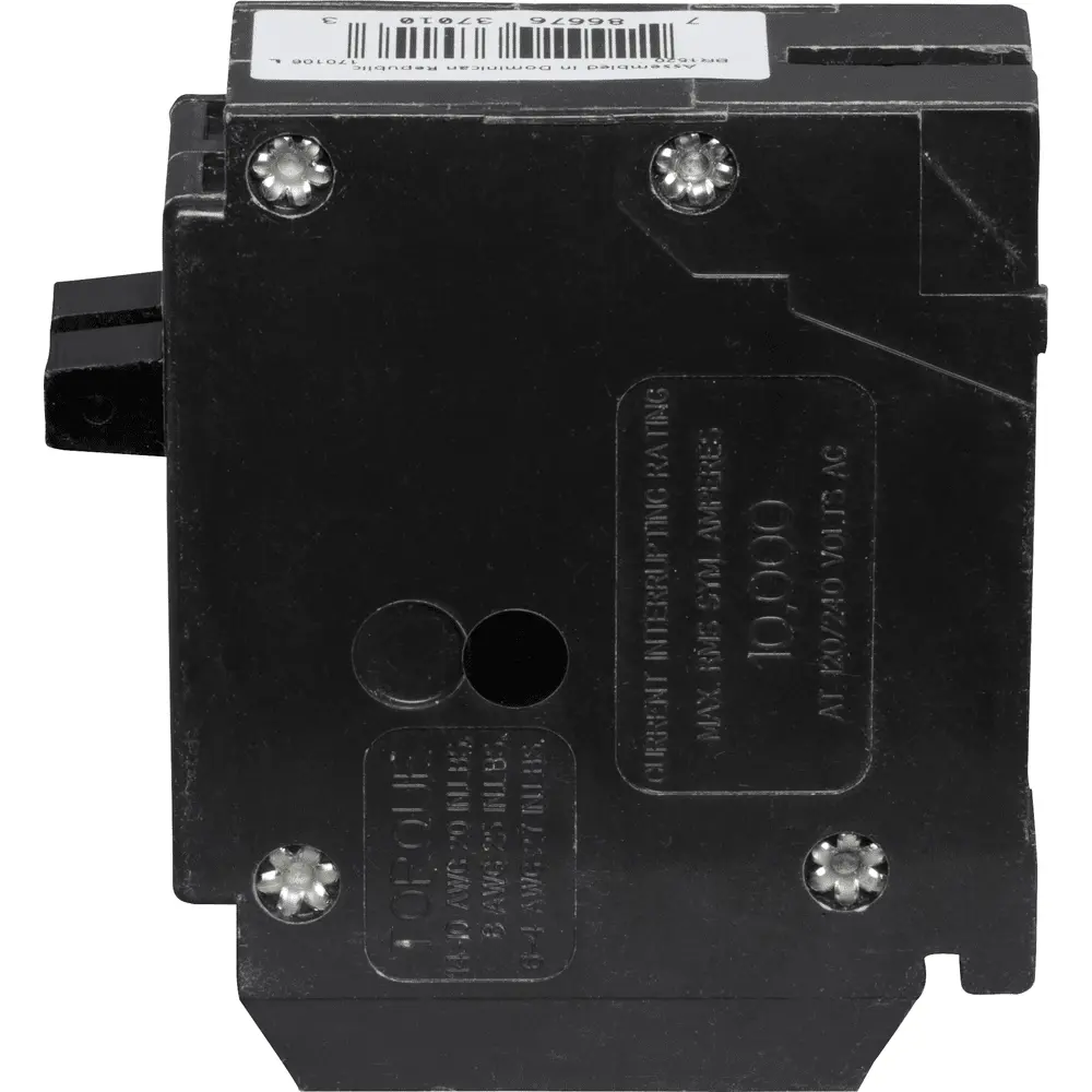 (1) 1P 15 A, (1) 1P 20 A, 120/240 VAC BR Tandem Plug-In Circuit Breaker 3 (1) 1P 15 A, (1) 1P 20 A, 120/240 VAC BR Tandem Plug-In Circuit Breaker