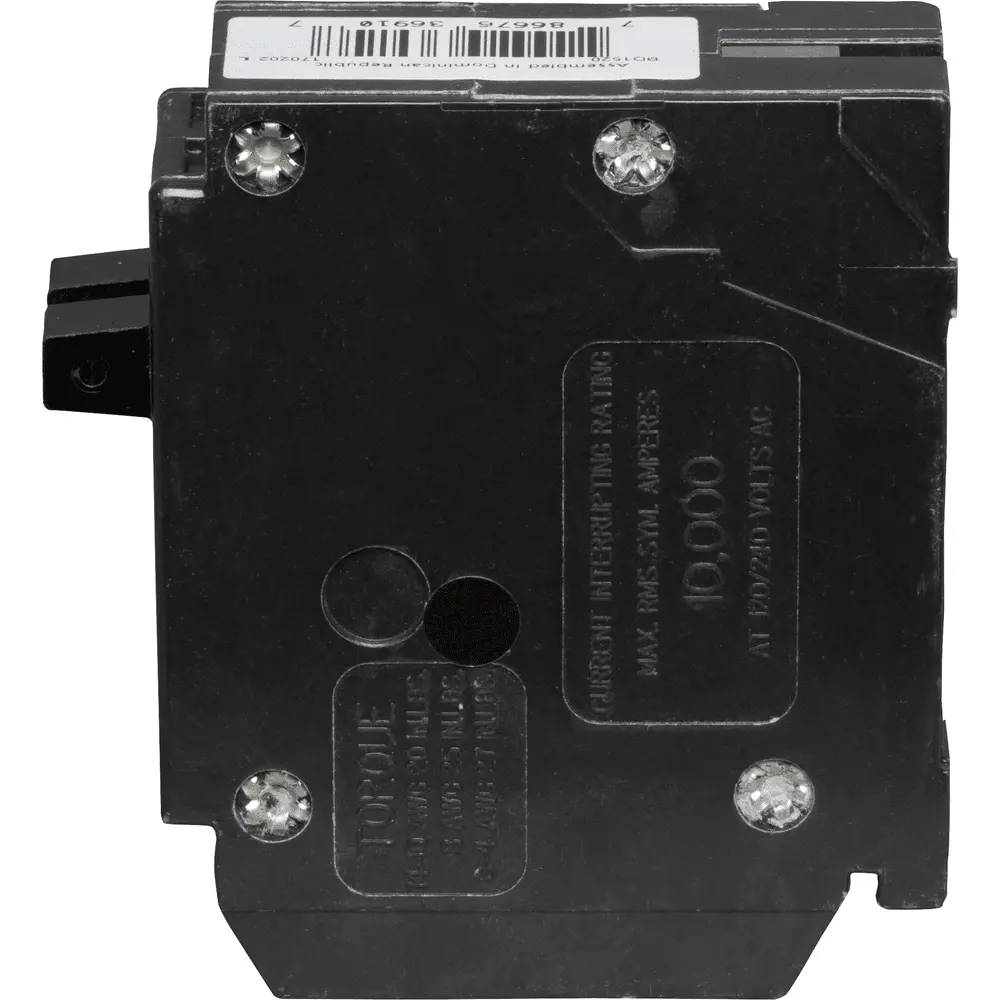 (1)1P 15 A, (1) 1P 20 A, 120 VAC BD Tandem Plug-In Circuit Breaker