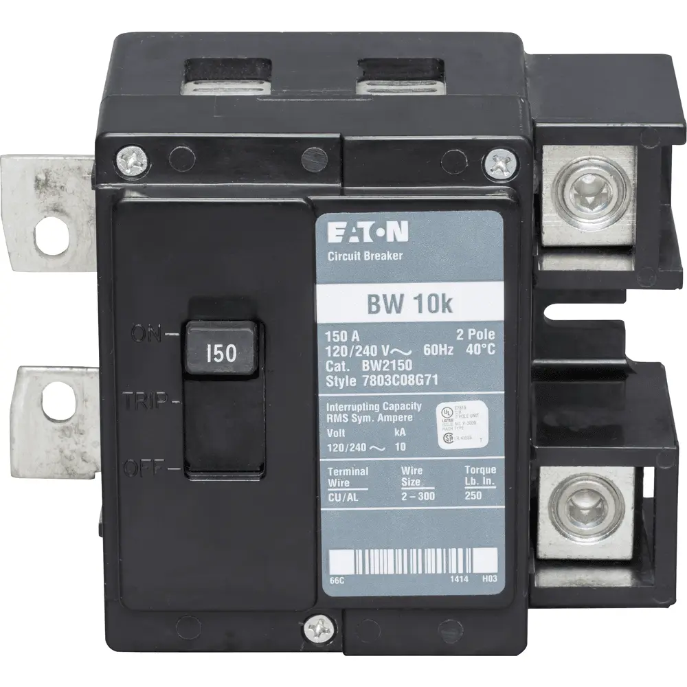 150 A 2-Pole 120/240 VAC BW Plug-In Circuit Breaker