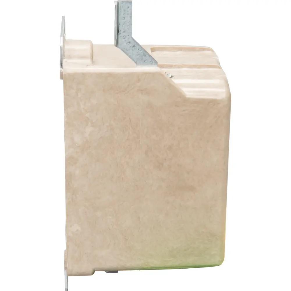 Single-Gang Electrical Box w/ Metal Wing Bracket, 14 Cu. In., Off White