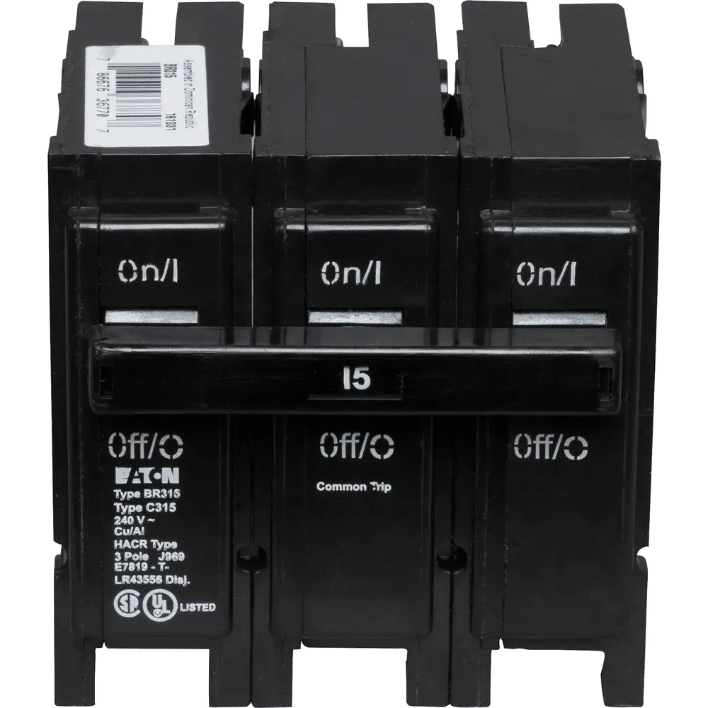 15 A 3-Pole 240 VAC BR Plug-In Circuit Breaker