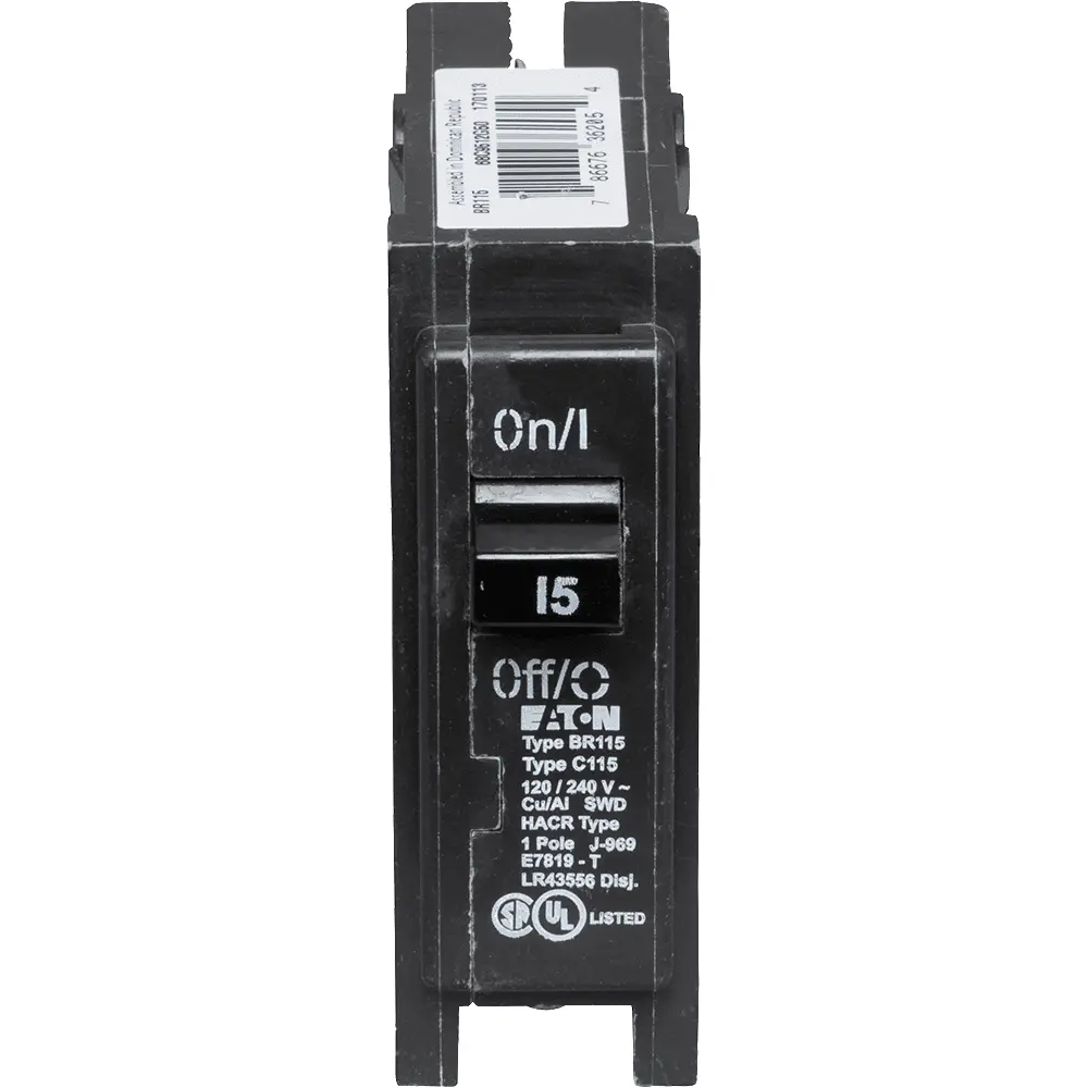 15 A Single-Pole 120/240 VAC BR Plug-In Circuit Breaker
