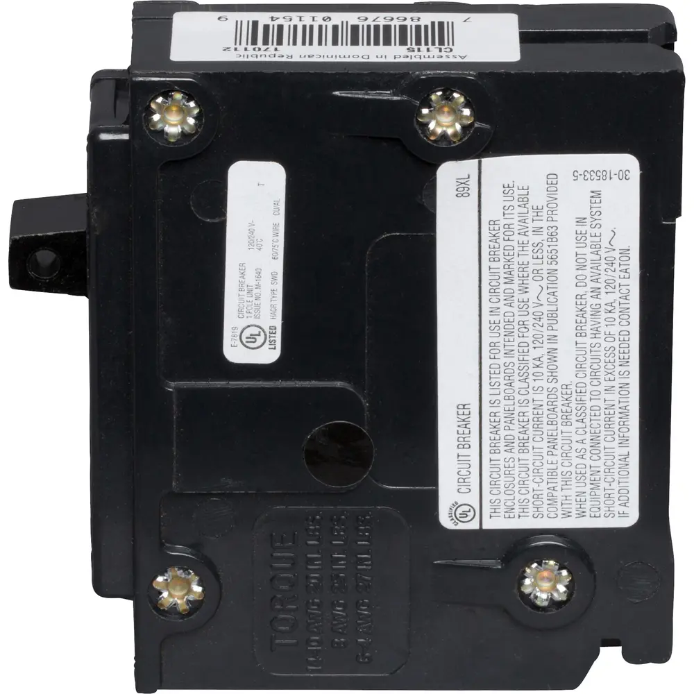 15 A Single-Pole 120/240 VAC CL Plug-In Circuit Breaker