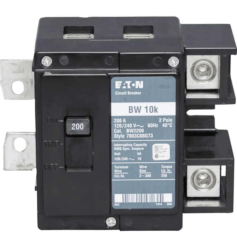 200 A 2-Pole 120/240 VAC BW Plug-In Circuit Breaker