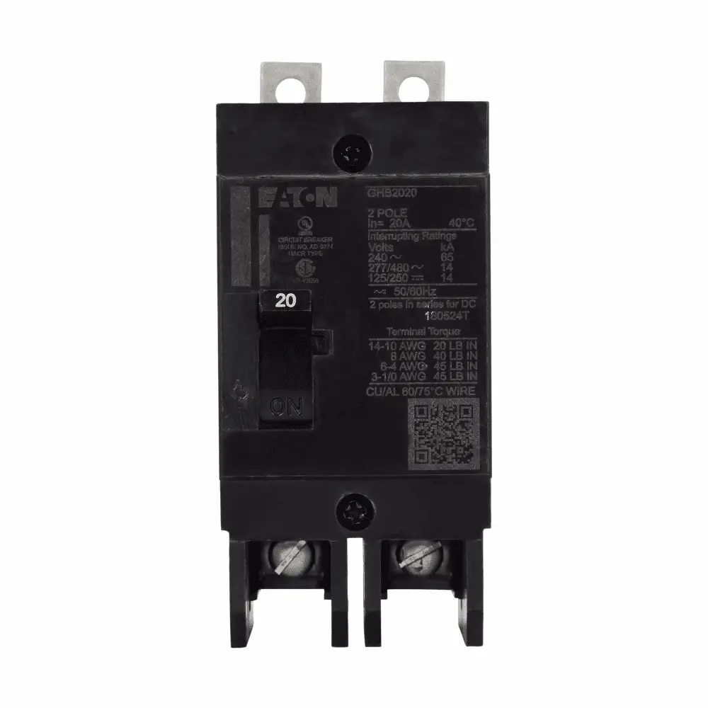 20 A 2-Pole 277 VAC GHB Bolt-On Complete Molded Case Circuit Breaker 1 20 A 2-Pole 277 VAC GHB Bolt-On Complete Molded Case Circuit Breaker