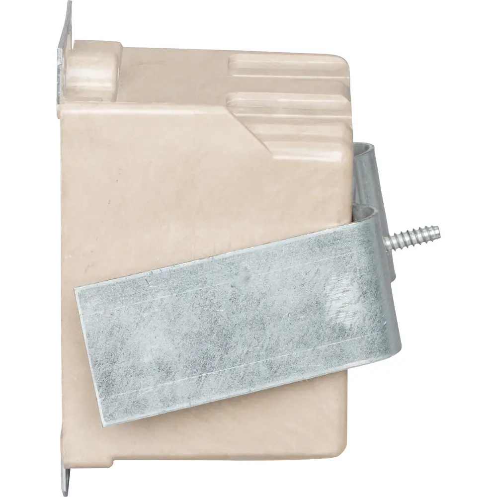 Single-Gang Electrical Box w/ Snap Bracket/Metal Ear, 14 Cu. In., Beige 2 Single-Gang Electrical Box w/ Snap Bracket/Metal Ear, 14 Cu. In., Beige