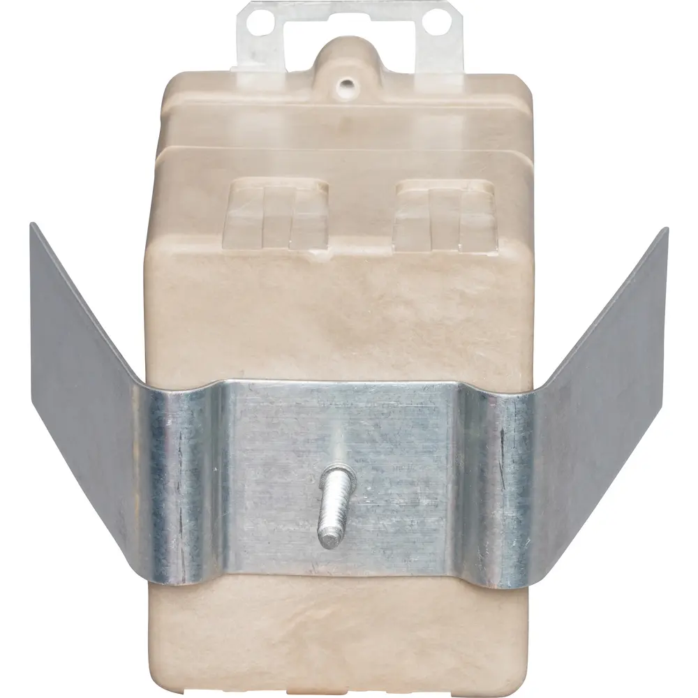 Single-Gang Electrical Box w/ Snap Bracket/Metal Ears, 16. Cu. In., Off White