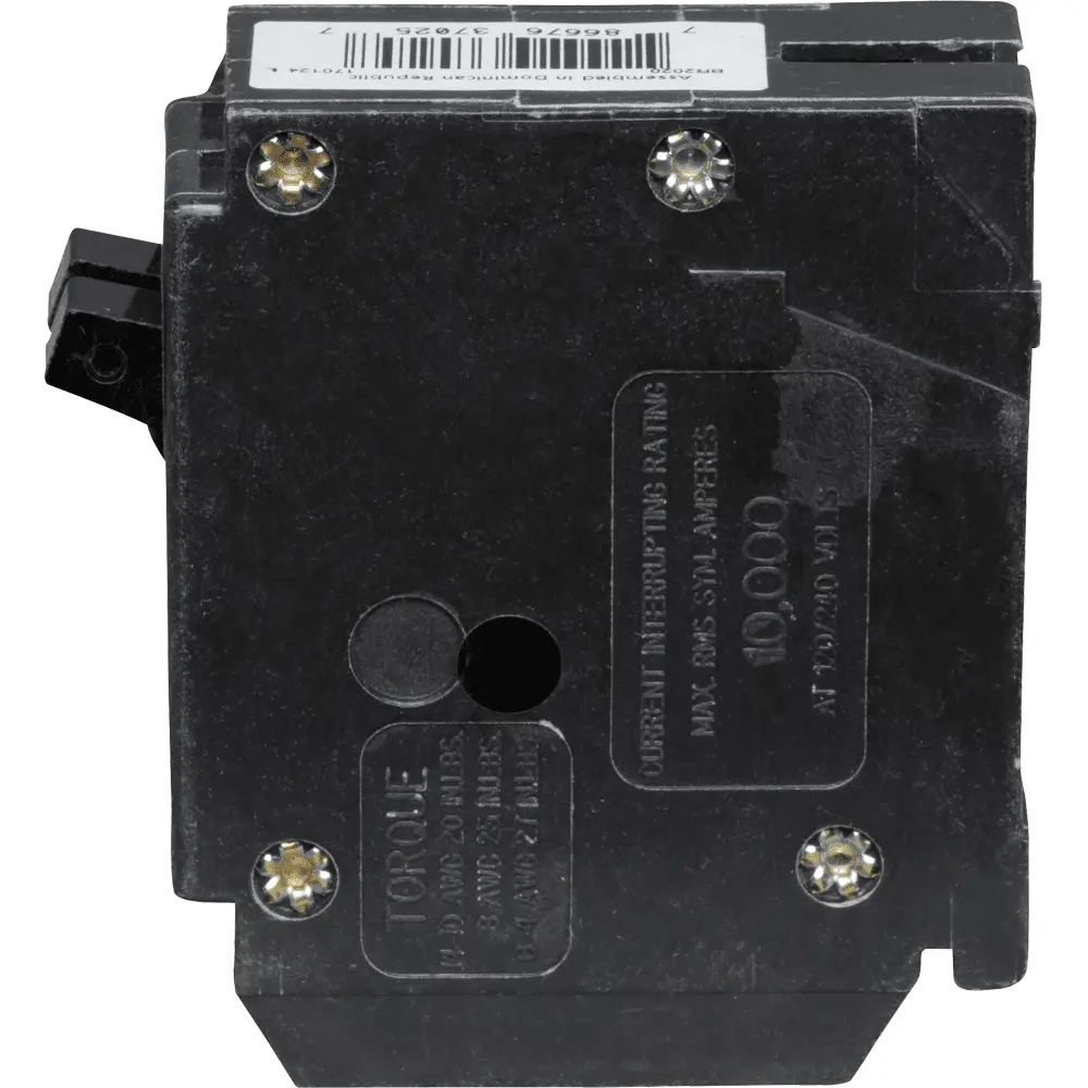 (2) 1P 20 A, 120/240 VAC BR Tandem Plug-In Circuit Breaker
