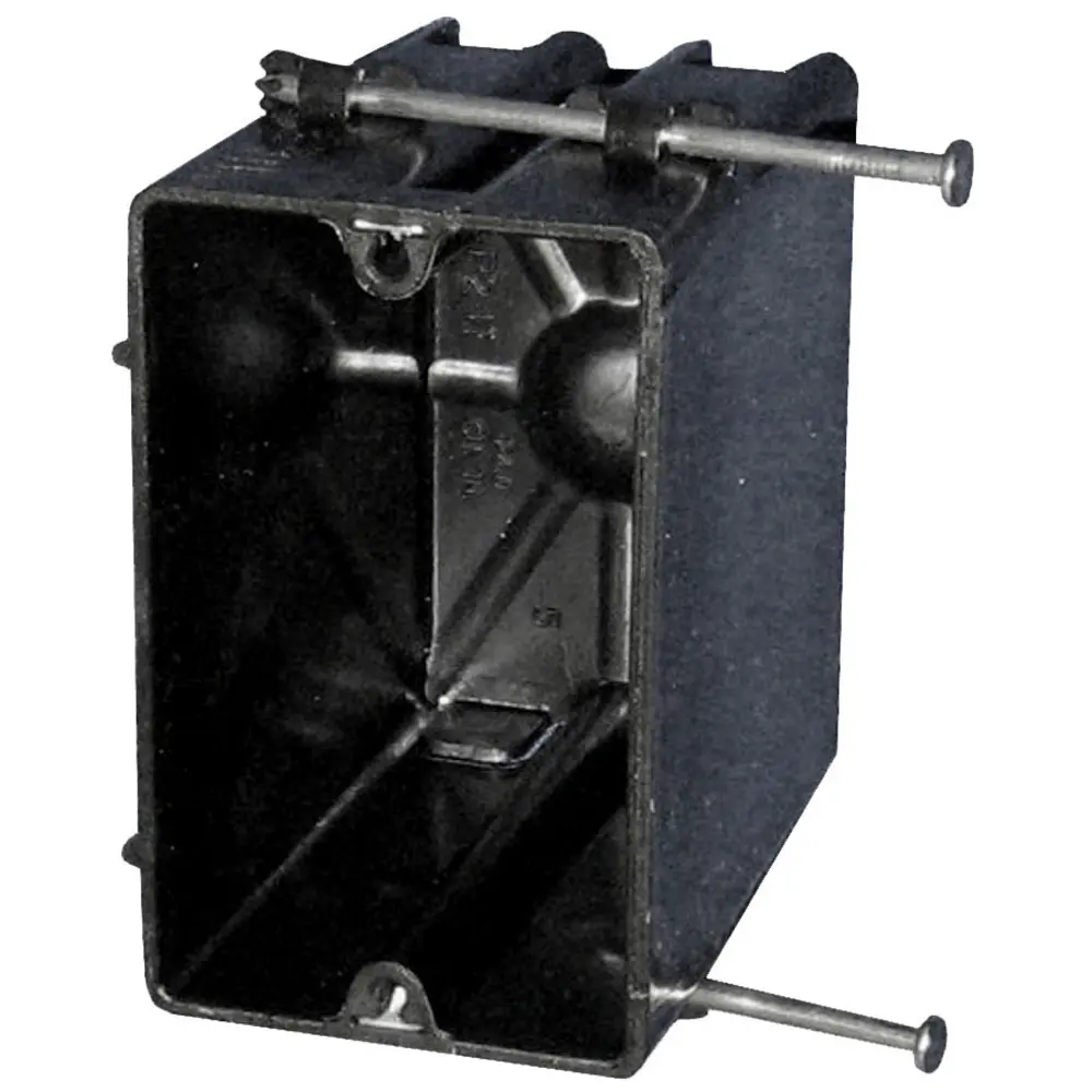 Single-Gang Quick Thread™ Electrical Box w/ Angled Nails, 24 Cu. In., Black