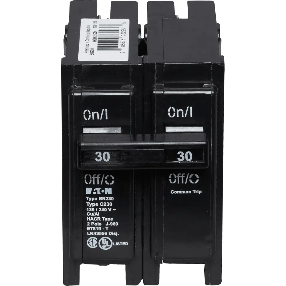 30 A 2-Pole 120/240 VAC BR Plug-In Circuit Breaker