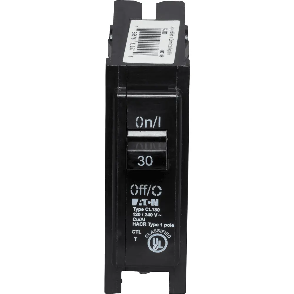 30 A Single-Pole 120/240 VAC CL Plug-In Circuit Breaker 2 30 A Single-Pole 120/240 VAC CL Plug-In Circuit Breaker