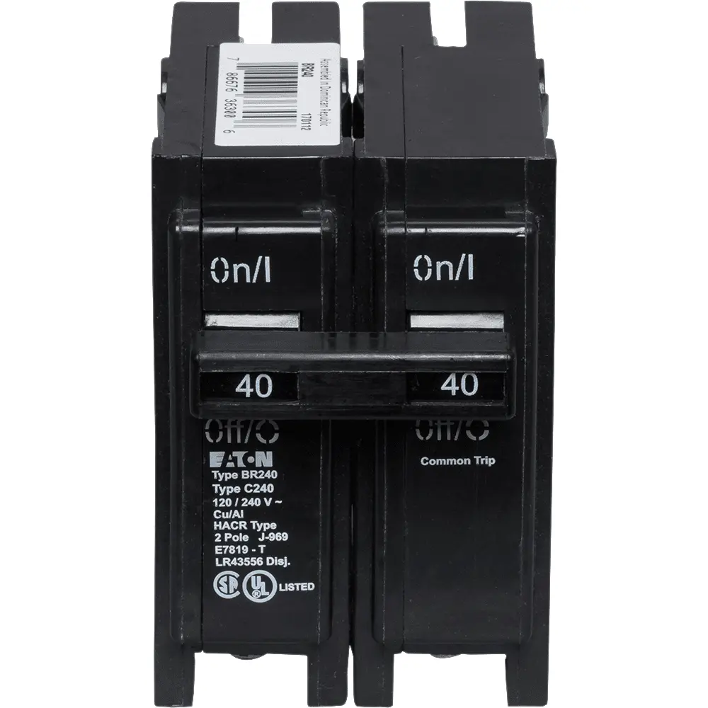 40 A 2-Pole 120/240 VAC BR Plug-In Circuit Breaker