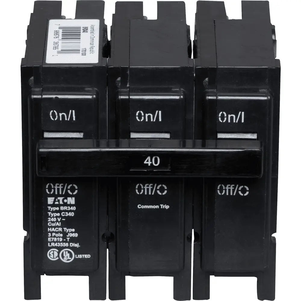 40 A 3-Pole 240 VAC BR Plug-In Circuit Breaker