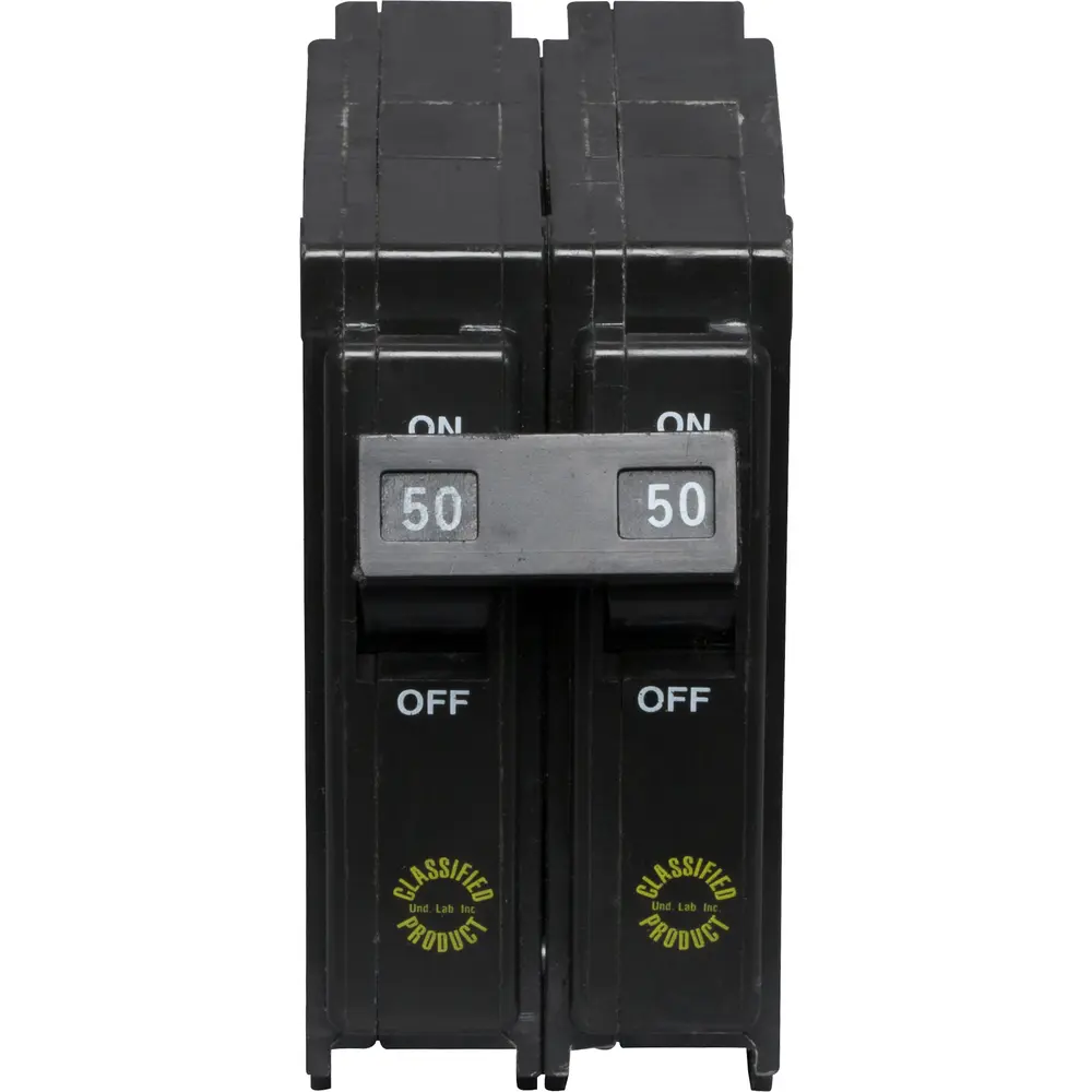 50 A 2-Pole 120/240 VAC CHQ Plug-In Circuit Breaker 2 50 A 2-Pole 120/240 VAC CHQ Plug-In Circuit Breaker
