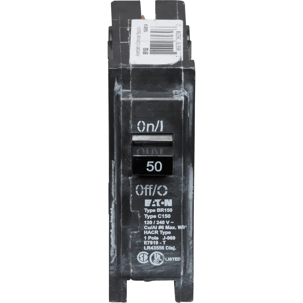 50 A Single-Pole 120/240 VAC BR Plug-In Circuit Breaker