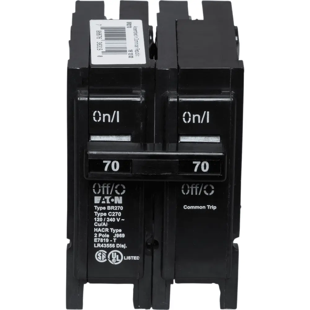 70 A 2-Pole 120/240 VAC BR Plug-In Circuit Breaker