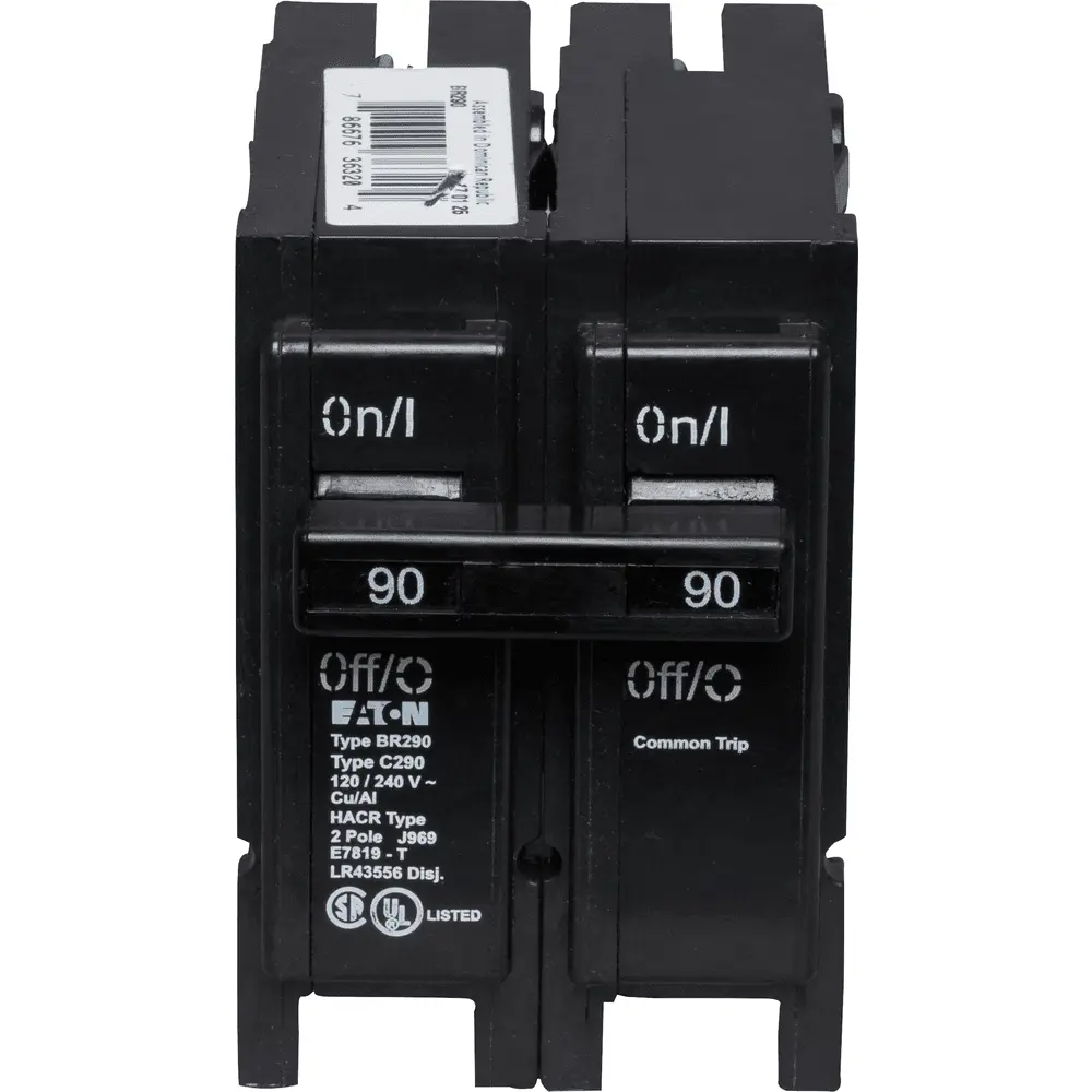 90 A 2-Pole 120/240 VAC BR Plug-In Circuit Breaker
