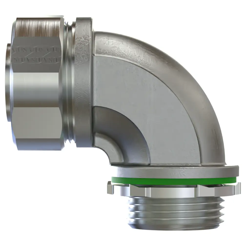 3/4" 90º Liquid Tight Connector, Steel