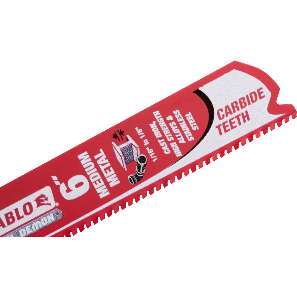 6" 10 TPI Steel Demon™ Carbide Teeth Reciprocating Saw Blade, Medium Metal