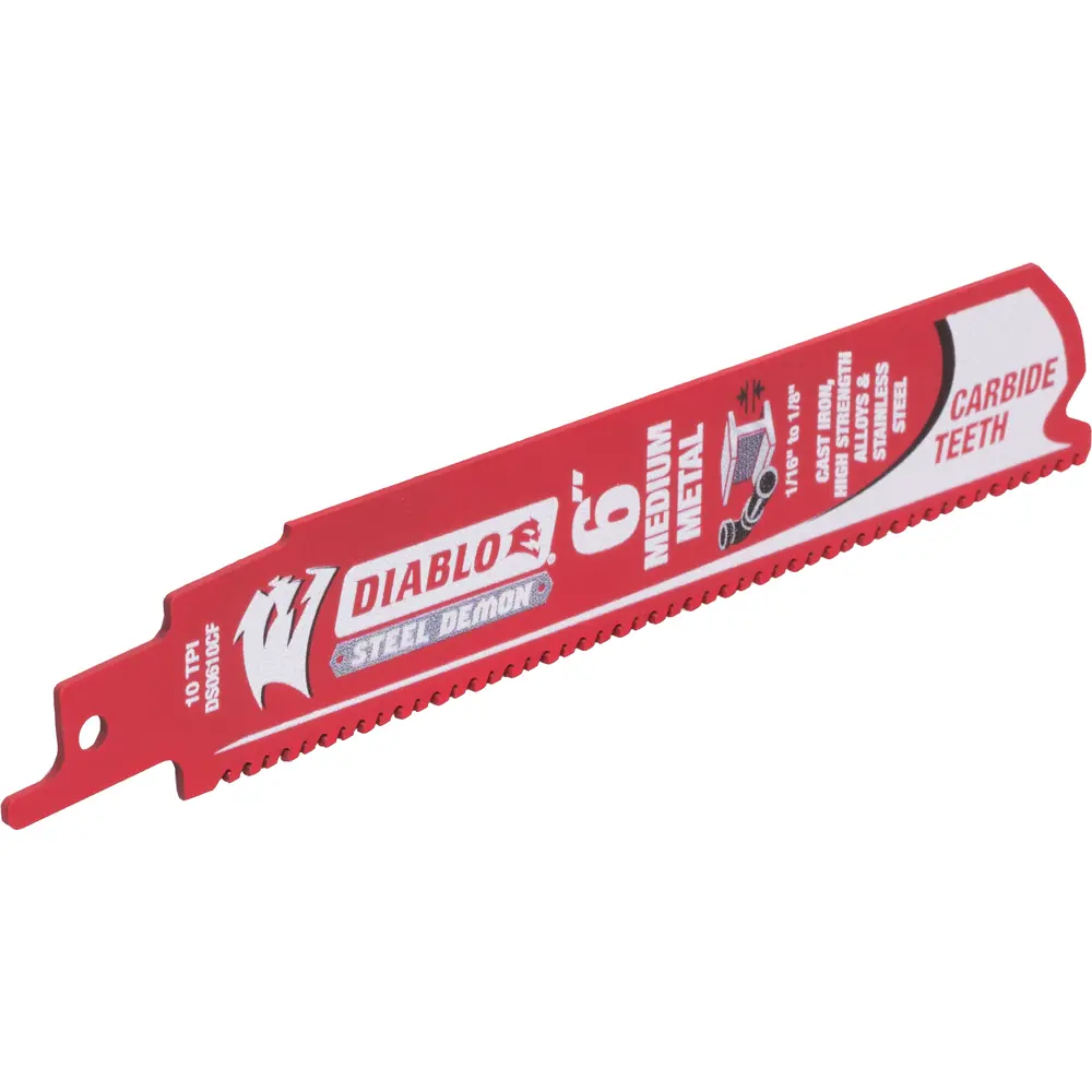 6" 10 TPI Steel Demon™ Carbide Teeth Reciprocating Saw Blade, Medium Metal 3 6" 10 TPI Steel Demon™ Carbide Teeth Reciprocating Saw Blade, Medium Metal