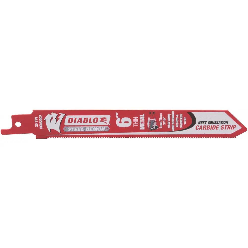6" 20TPI Steel Demon™ Carbide Teeth Reciprocating Saw Blade for Thin Metal