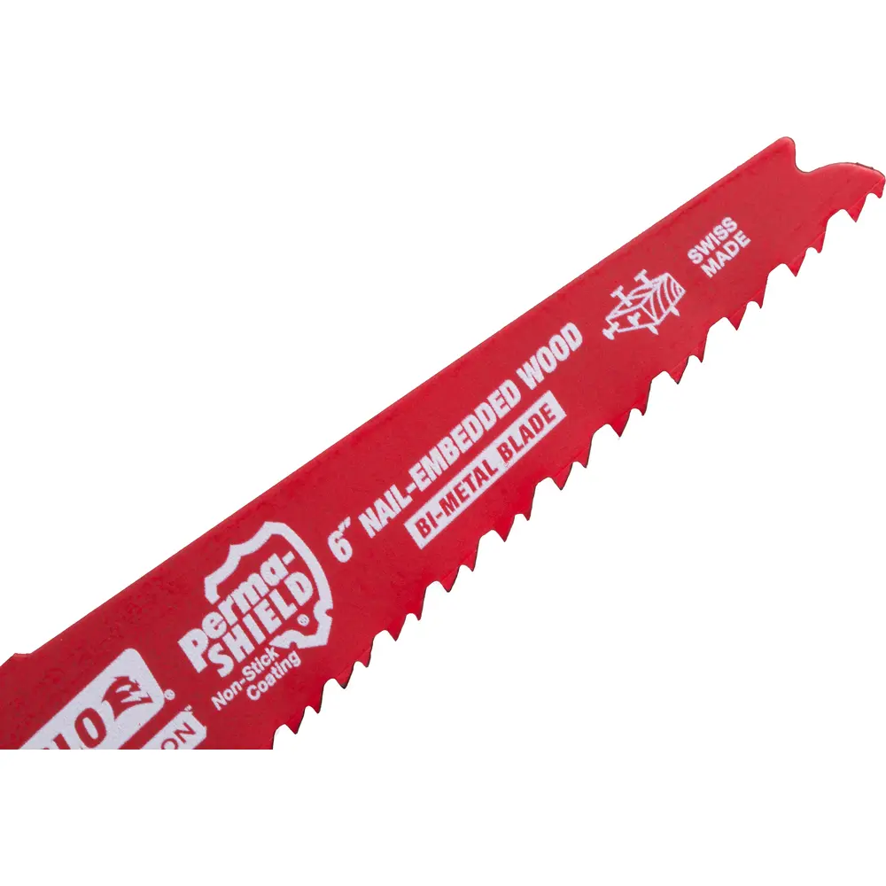 6" 6/12TPI Bi-Metal Reciprocating Saw Blade for Nail-Embedded Wood