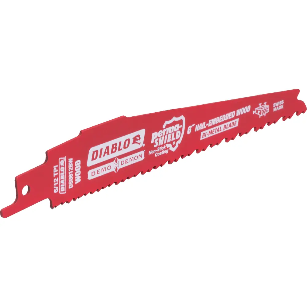6" 6/12TPI Bi-Metal Reciprocating Saw Blade for Nail-Embedded Wood 3 6" 6/12TPI Bi-Metal Reciprocating Saw Blade for Nail-Embedded Wood