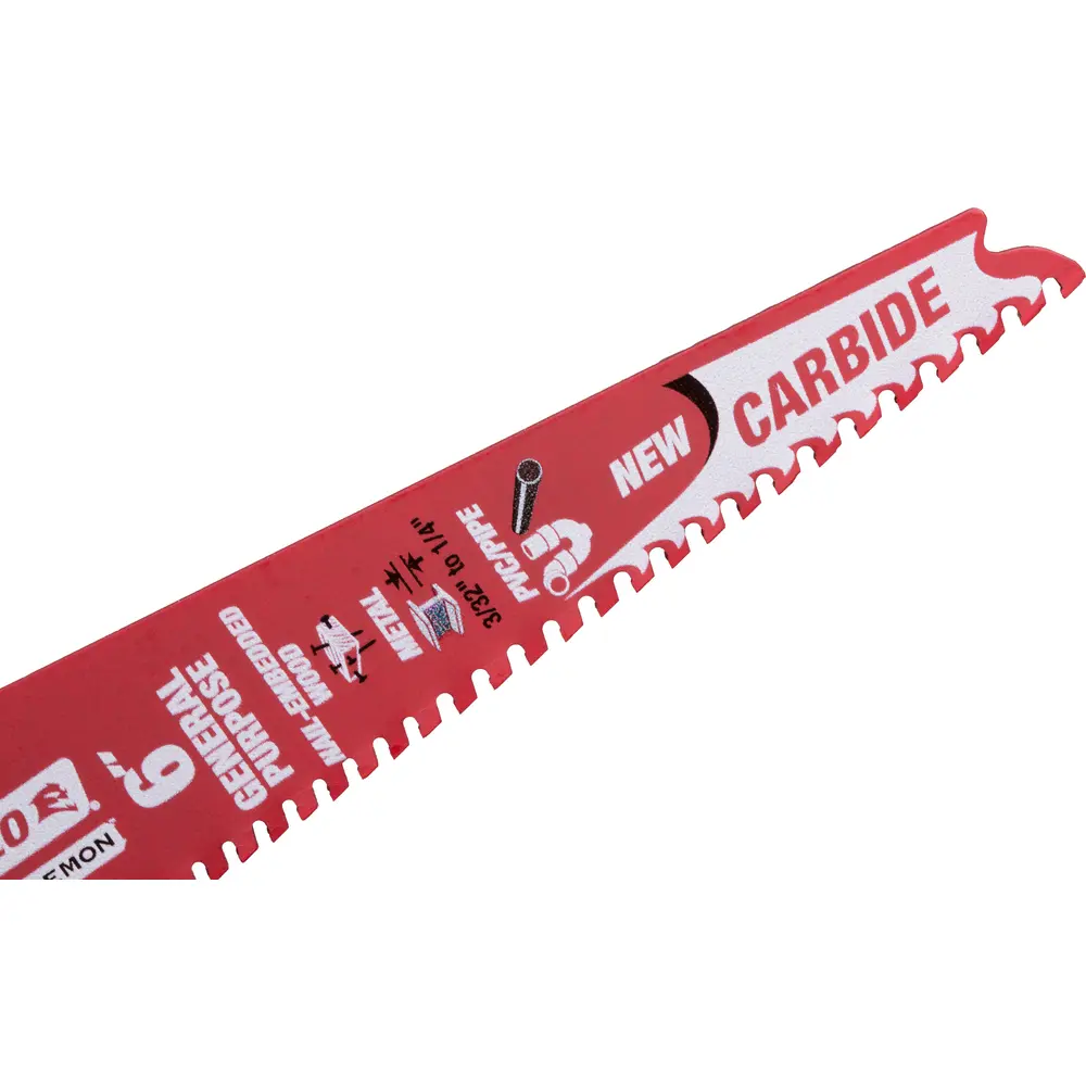 6" 6/9 TPI Demo Demon™ Carbide Teeth Reciprocating Saw Blade, General Purpose Cut