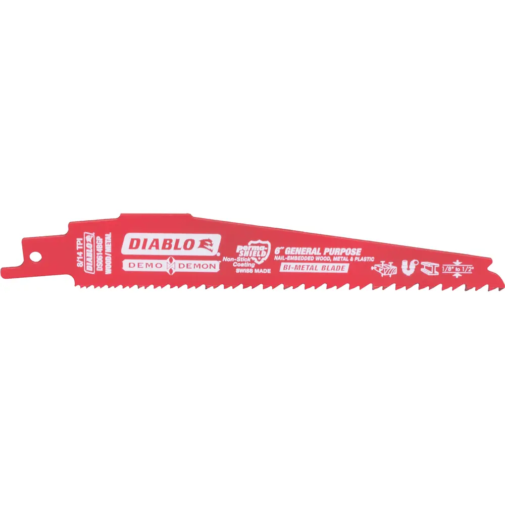 6" 8/14TPI Bi-Metal Reciprocating Saw Blade for General Purpose Cuts