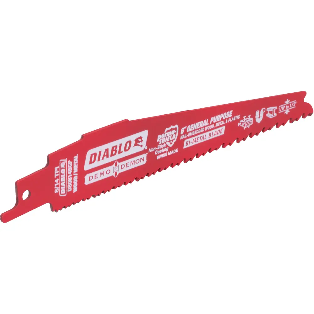 6" 8/14TPI Bi-Metal Reciprocating Saw Blade for General Purpose Cuts 3 6" 8/14TPI Bi-Metal Reciprocating Saw Blade for General Purpose Cuts