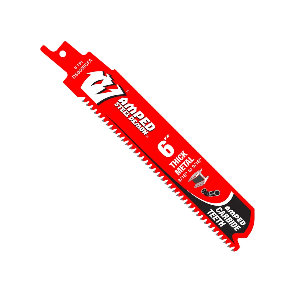 6" 8TPI Carbide Teeth Reciprocating Saw Blade, Thick Metal