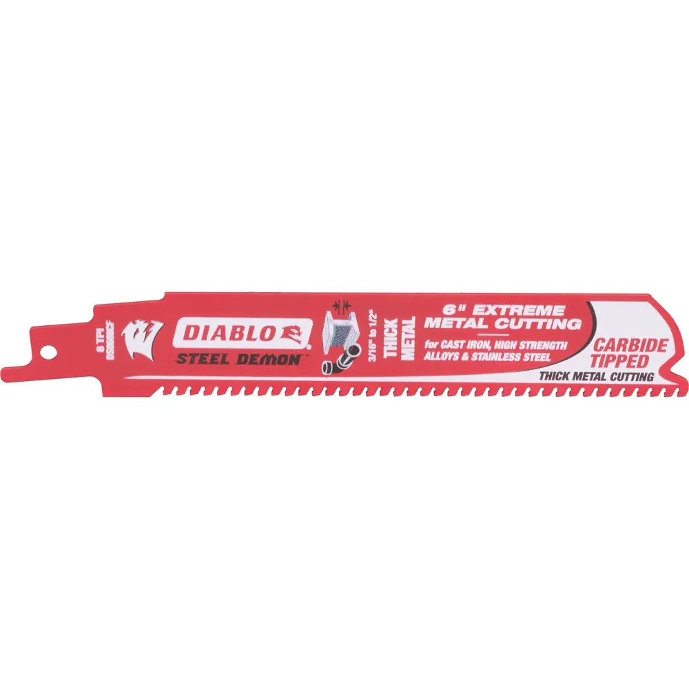 6" 8TPI Steel Demon™ Carbide Teeth Reciprocating Saw Blade for Thick Metal