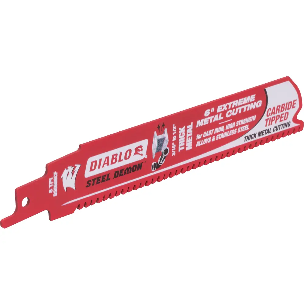 6" 8TPI Steel Demon™ Carbide Teeth Reciprocating Saw Blade for Thick Metal 3 6" 8TPI Steel Demon™ Carbide Teeth Reciprocating Saw Blade for Thick Metal
