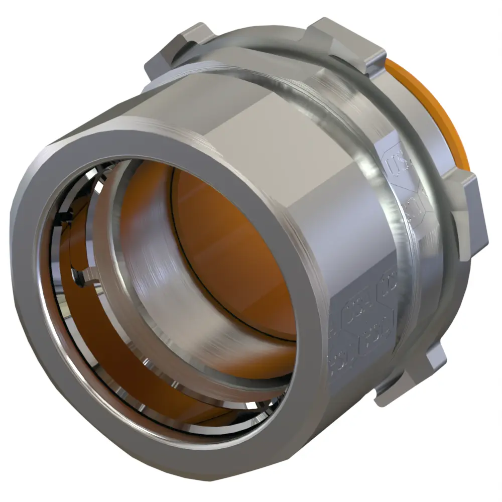 3/4" EMT Steel Compression Connector w/ Insulated Throat
