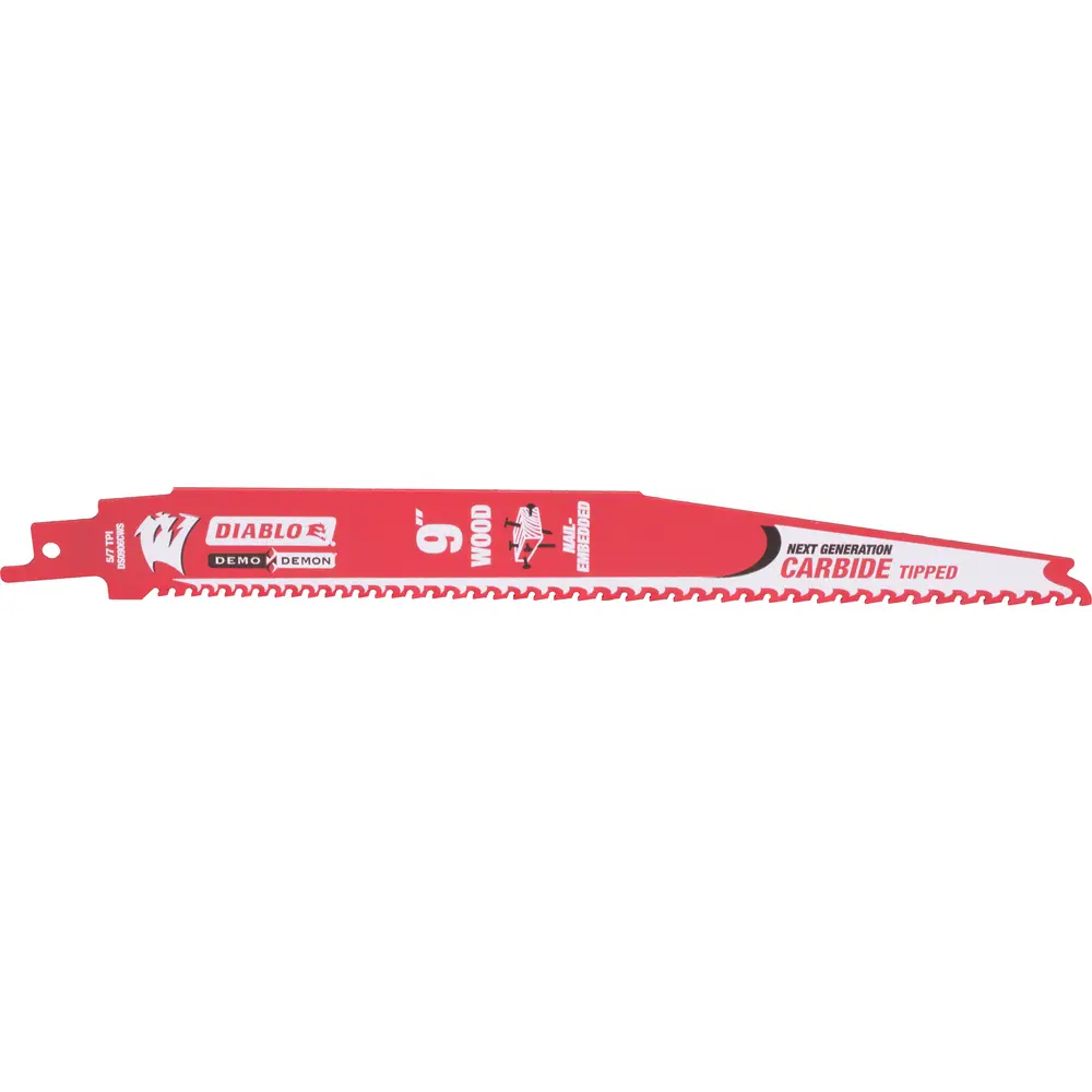 9" 5/7 TPI Demo Demon™ Carbide Teeth Reciprocating Saw Blade, Nail-Embedded Wood