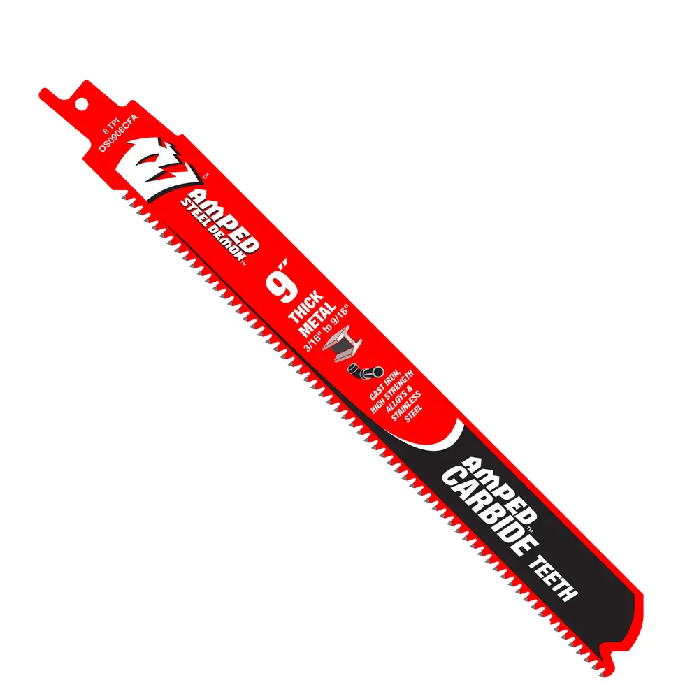 9" 8TPI AMPED™ Steel Demon™ Carbide Teeth Reciprocating Saw Blade, Thick Metal