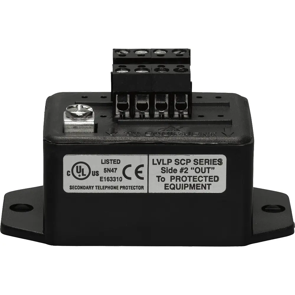 Low Voltage Surge Protector, 2 Pair, 22 AWG to 16 AWG, 15A Sneak Current Protection