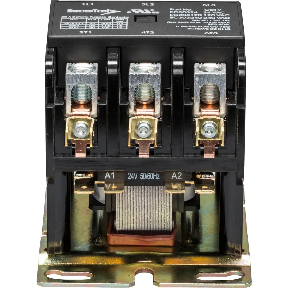 30 A 24 VAC Definite Purpose Contactor, Large Frame, 3-Pole