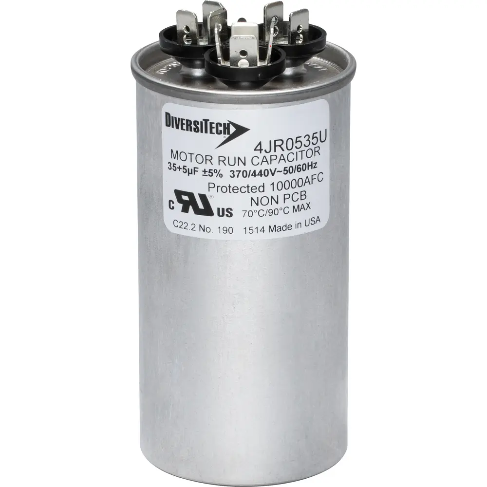 Motor Run Capacitor, 370/440 VAC, Round, 35+5µF