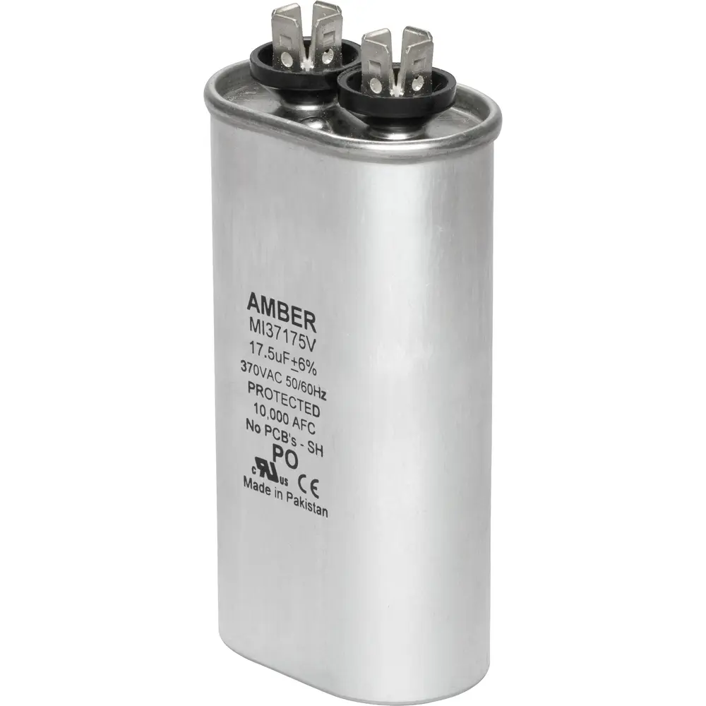 Motor Run Capacitor, 370 VAC, Oval, 17.5µF 1 Motor Run Capacitor, 370 VAC, Oval, 17.5µF