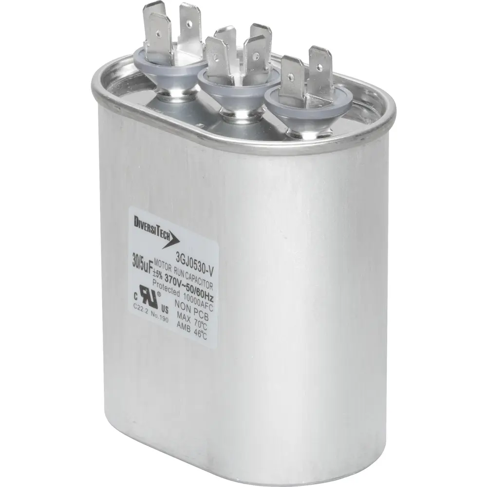 Motor Run Capacitor, 370 VAC, Oval, 30+5µF