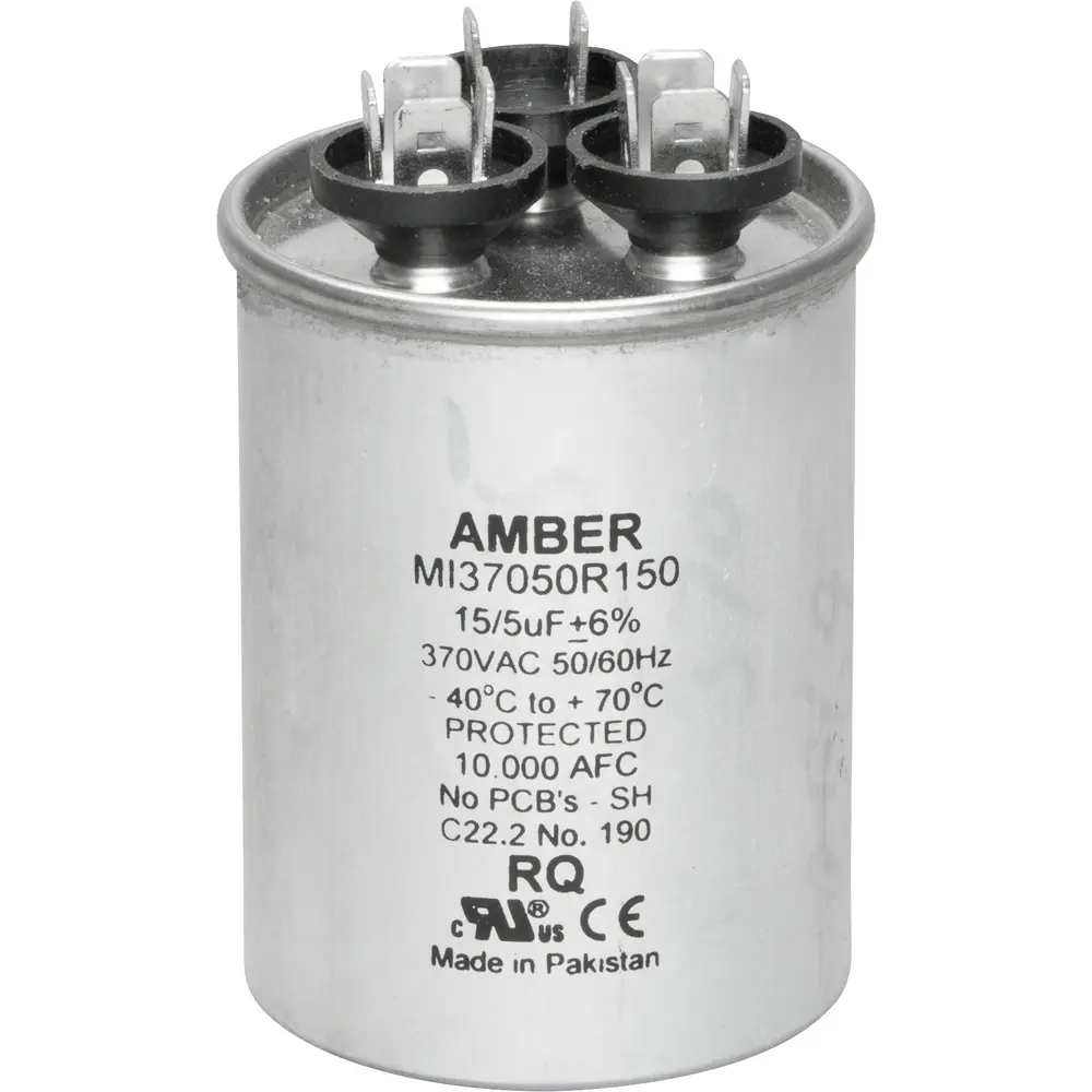 Motor Run Capacitor, 370 VAC, Round, 15+5µF 1 Motor Run Capacitor, 370 VAC, Round, 15+5µF