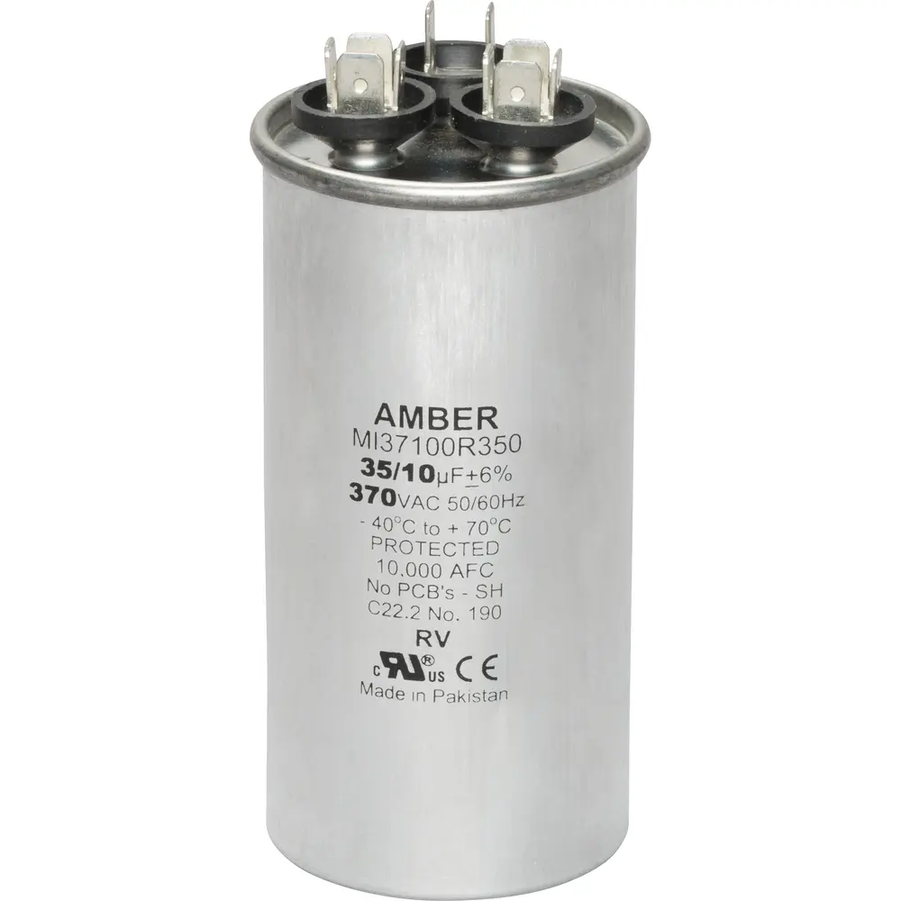 Motor Run Capacitor, 370 VAC, Round, 35+10µF