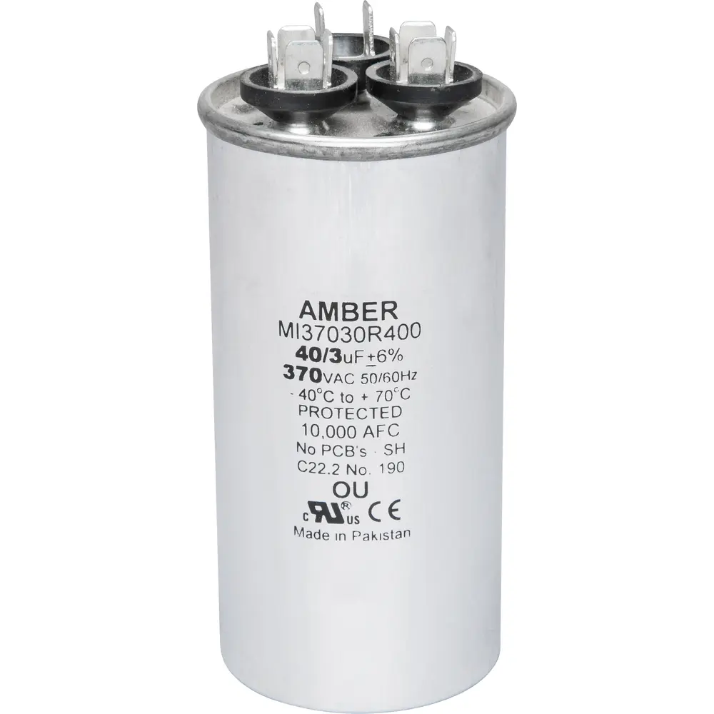 Motor Run Capacitor, 370 VAC, Round, 40+3µF