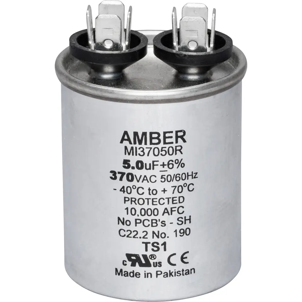 Motor Run Capacitor, 370 VAC, Round, 5µF 1 Motor Run Capacitor, 370 VAC, Round, 5µF