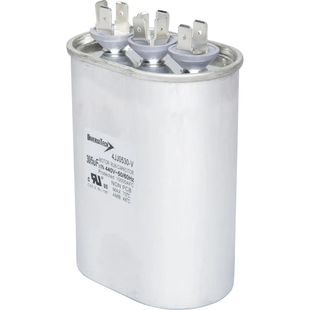 Motor Run Capacitor, 440 VAC, Oval, 30+5µF